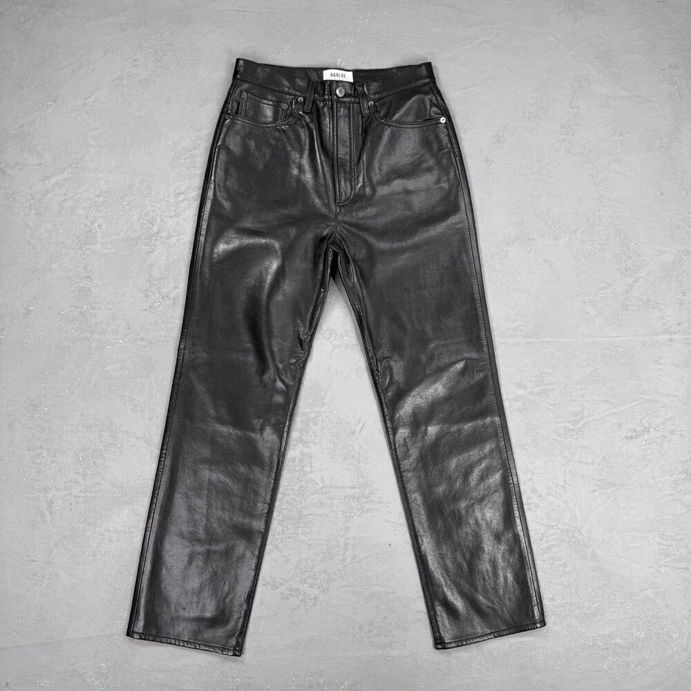 AGOLDE Recycled Leather Fitted 90's Pants Women's 28